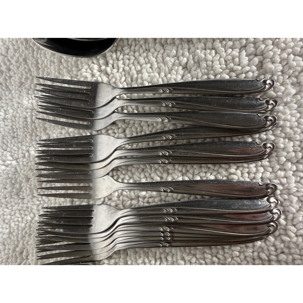 Simeon L. & George H. Rogers Co Stainless Flatware Enchantment‎ Set 77pc - Picture 7 of 11